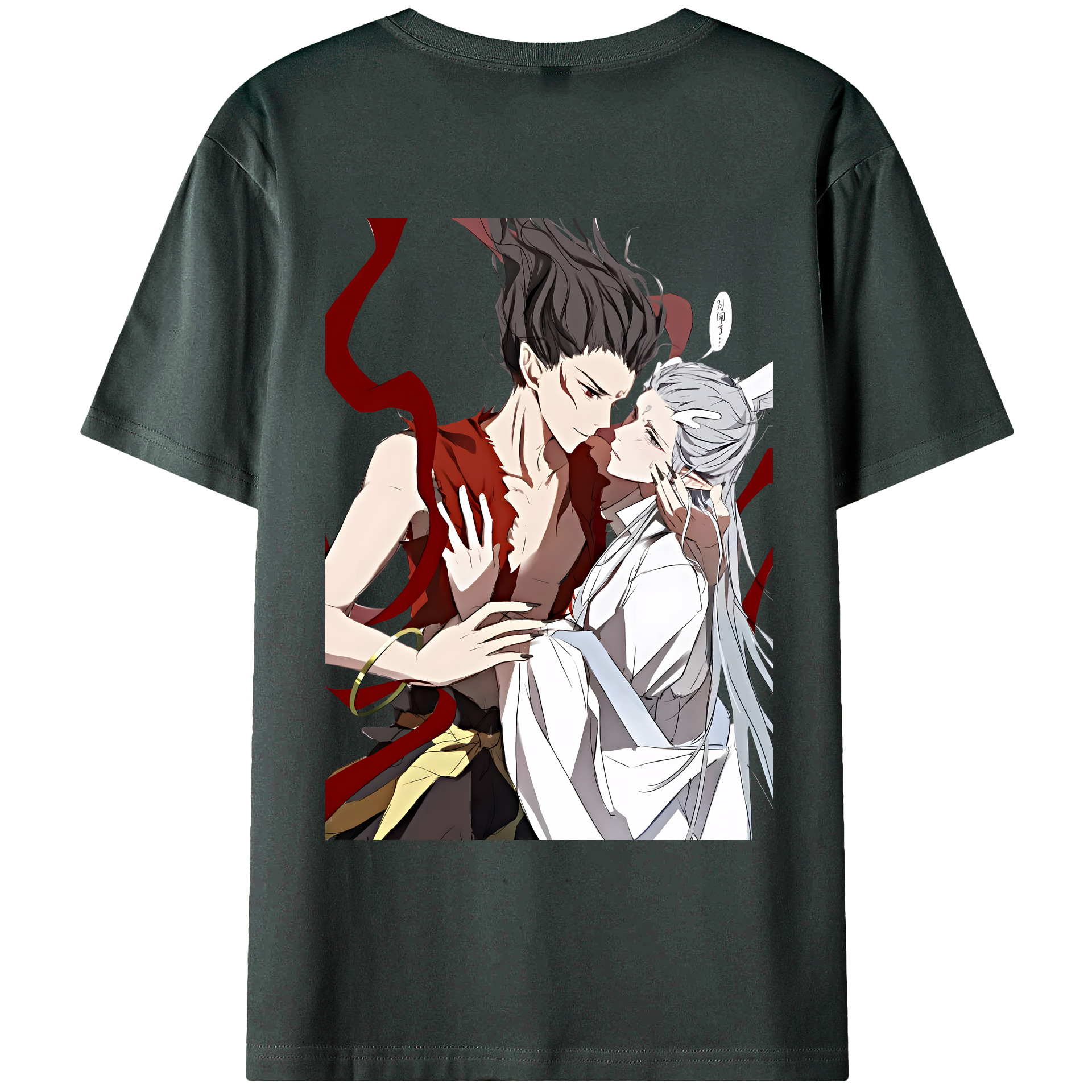 （画像用） Ne Zha 2 ナタ 魔童の大暴れ 綿100％ メンズ半袖Tシャツ（バックプリント） 通気性